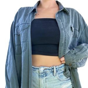 St Johns Bay Button Down Shirt— 90’s Surf Grunge Oversized Boyfriend Shirt